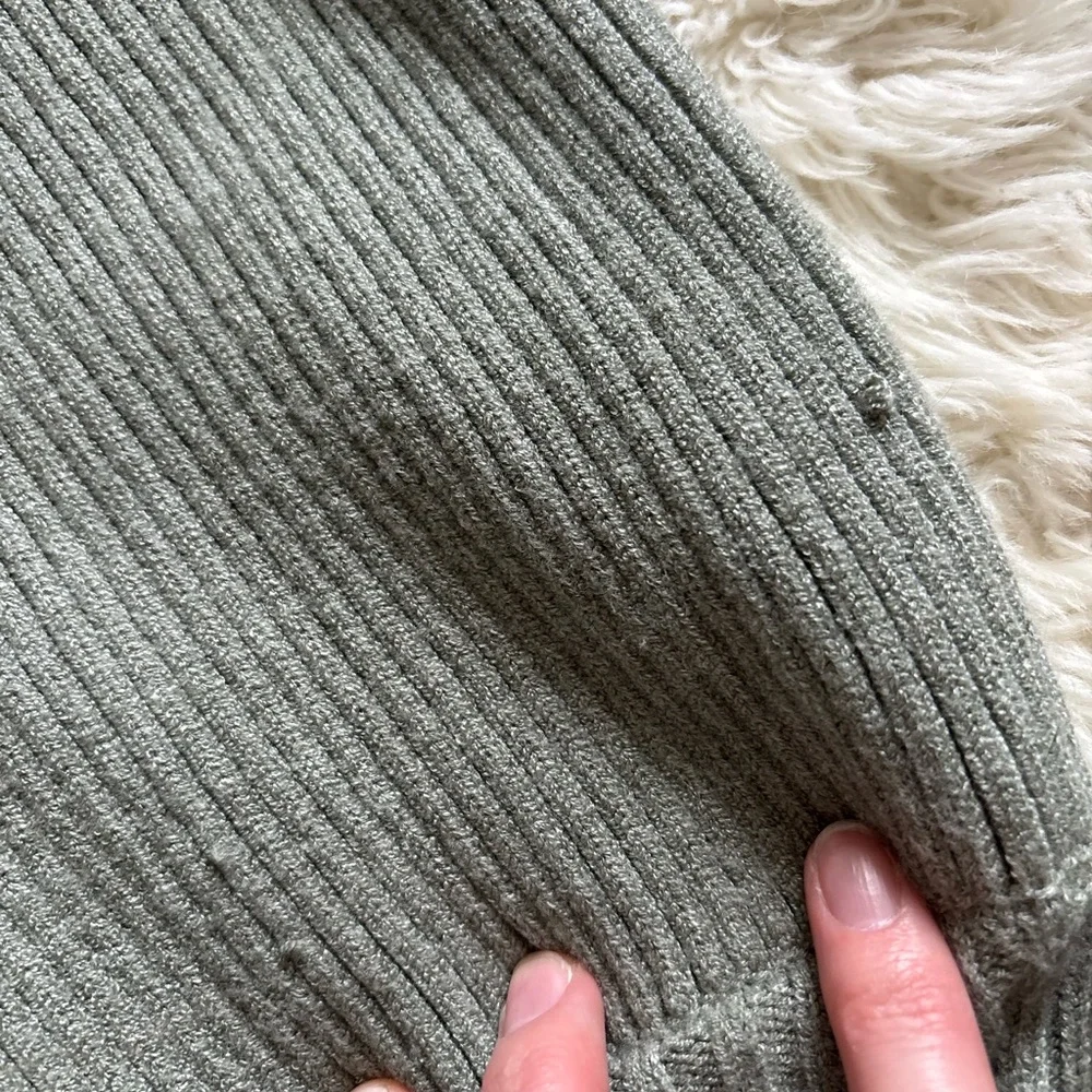 Zara Green Ribbed Women's Sweater - Picture 4 of 8